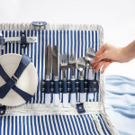 Кошница за пикник за 4 човека с одеяло HOMLA ORLANDO 46x30x20 см., бял Кошница за пикник за 4 човека с одеяло HOMLA ORLANDO 46x30x20 см., бял