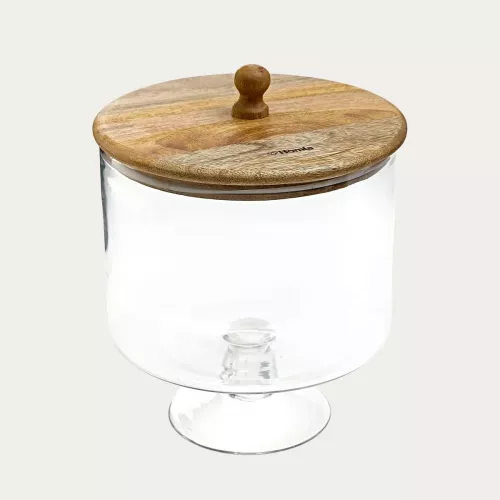 Поставка за сладкиши с капак HOMLA WOOD COLONY 22x21 см
