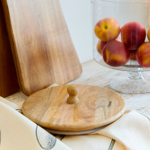 Поставка за сладкиши с капак HOMLA WOOD COLONY 22x21 см