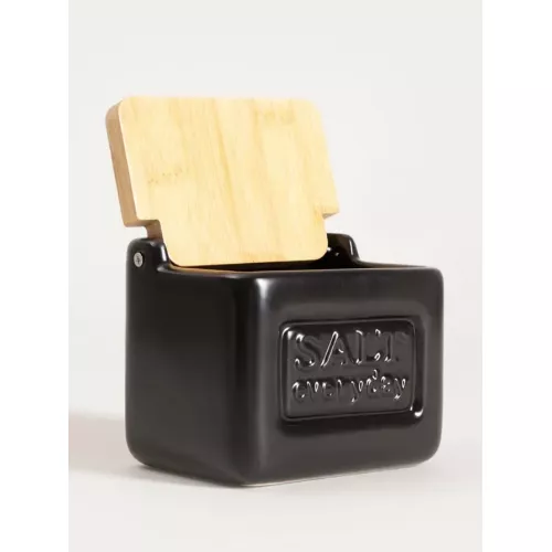 Съд за сол с капак HOMLA SYLAN 12x11 см., черен