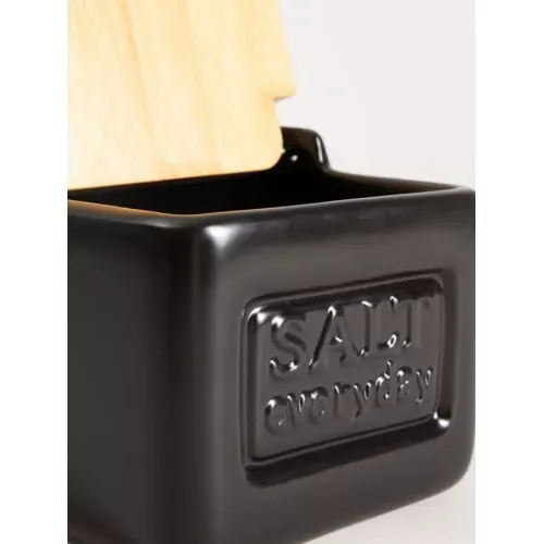 Съд за сол с капак HOMLA SYLAN 12x11 см., черен