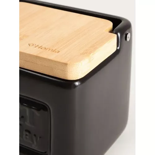 Съд за сол с капак HOMLA SYLAN 12x11 см., черен