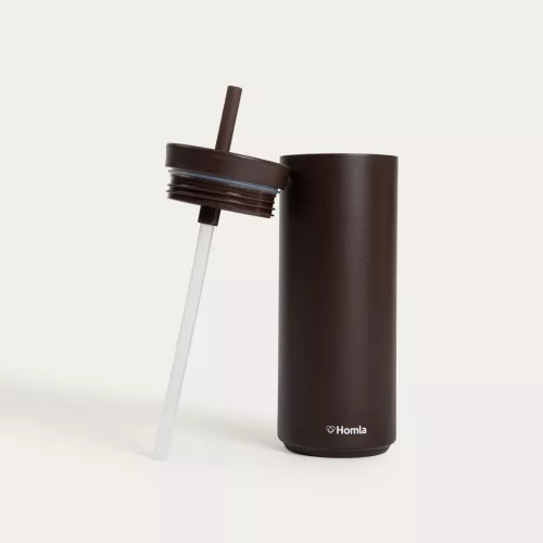 Термочаша със сламка HOMLA COCOA 500 мл., кафяв