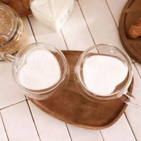 Сет чаши с двойно дъно 2 бр. HOMLA CEMBRA HEARTS 300 мл.