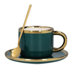 Чаша с чиния и лъжица HOMLA SINNES 200 мл., тъмнозелен 