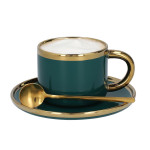 Чаша с чиния и лъжица HOMLA SINNES 200 мл., тъмнозелен 