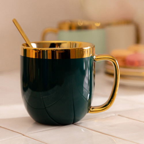 Чаша с лъжица HOMLA SINNES 280 мл., зелен