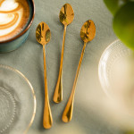 Сет лъжици за лате 3 бр. HOMLA STILO, златист