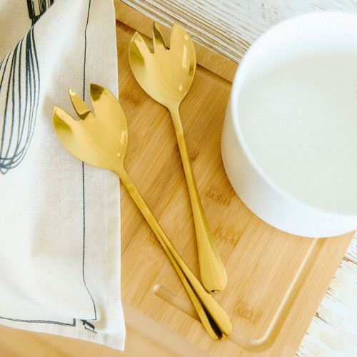 Сет прибори за салата 2 бр. HOMLA STILO, златист