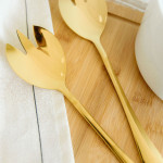 Сет прибори за салата 2 бр. HOMLA STILO, златист