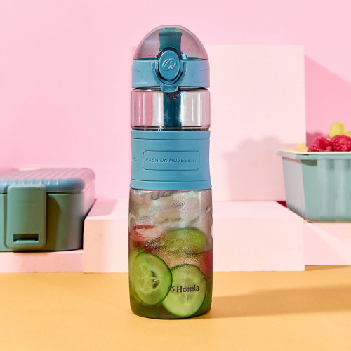 Бутилка за вода HOMLA POPPIE 600 мл., син Бутилка за вода HOMLA POPPIE 600 мл., син