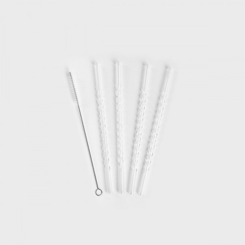 Сет стъклени сламки с четка 5 части HOMLA ALCOLE