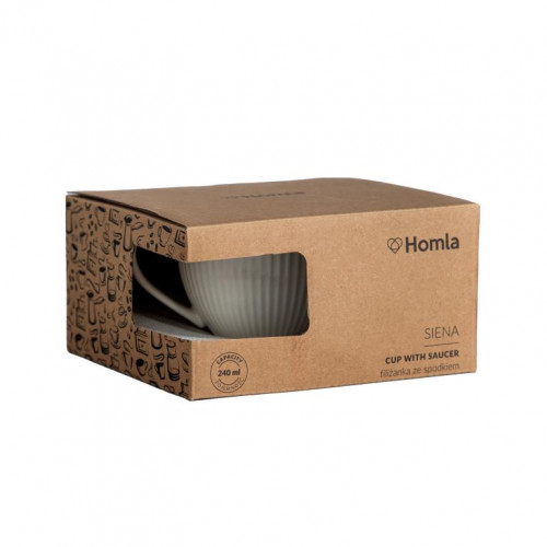 Чаша с чиния HOMLA SIENA 240 мл., бял