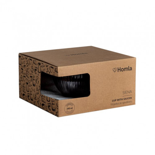 Чаша с чиния HOMLA SIENA 240 мл., черен