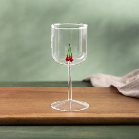 Чаша за вино с декорация череши HOMLA CEREZA 260 мл.