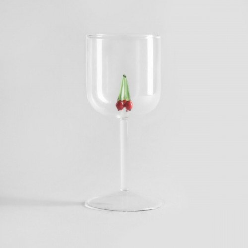 Чаша за вино с декорация череши HOMLA CEREZA 260 мл.