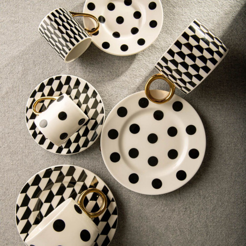 Чаша с чиния HOMLA LUNYA 100 мл., точки