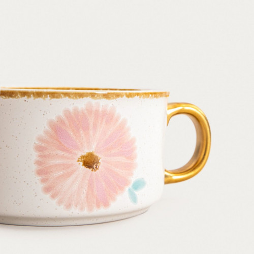 Купа с дръжка и капак HOMLA MEREN 600 мл, розов