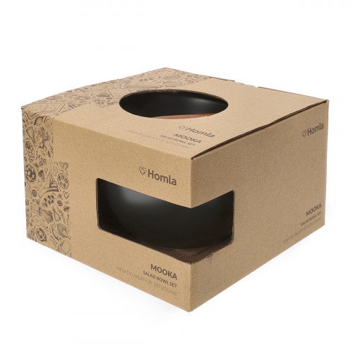 Купа за салата с прибори HOMLA MOOKA 24 см., черен Купа за салата с прибори HOMLA MOOKA 24 см., черен