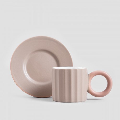 Чаша с чиния HOMLA YELLY 100 мл., бежов Чаша с чиния HOMLA YELLY 100 мл., бежов