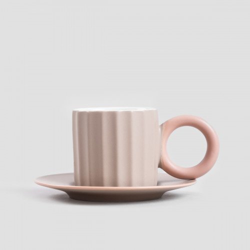 Чаша с чиния HOMLA YELLY 100 мл., бежов Чаша с чиния HOMLA YELLY 100 мл., бежов