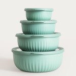 Купи за съхранение с капаци 4 бр. HOMLA KERMA, зелен Купи за съхранение с капаци 4 бр. HOMLA KERMA, зелен