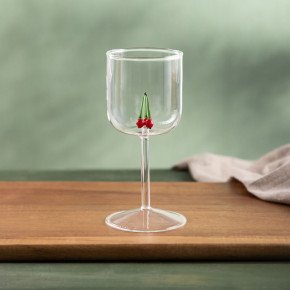 Чаша за вино с декорация череши HOMLA CEREZA 260 мл. Чаша за вино с декорация череши HOMLA CEREZA 260 мл.