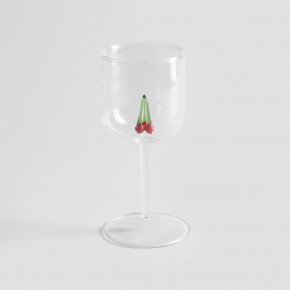 Чаша за вино с декорация череши HOMLA CEREZA 260 мл.