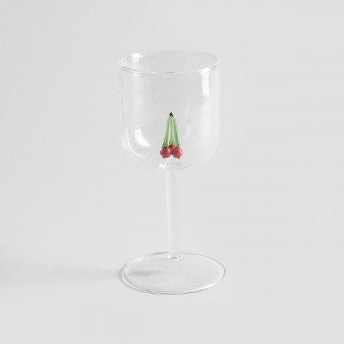 Чаша за вино с декорация череши HOMLA CEREZA 260 мл.