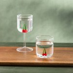 Чаша за вино с декорация череши HOMLA CEREZA 260 мл.