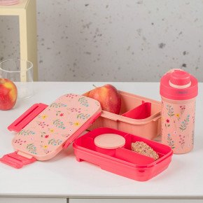 Сет детска кутия за храна и чаша HOMLA B2 LUSY, розов