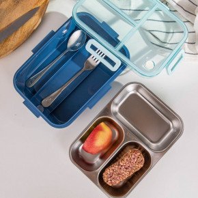 Кутия за храна 3 части HOMLA B2 DELVOR 750 мл., син