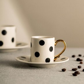 Чаша с чиния HOMLA LUNYA 100 мл., точки