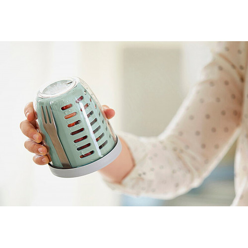 Чаша за плодове и зеленчуци с вилица MEPAL Ellipse pots, розов