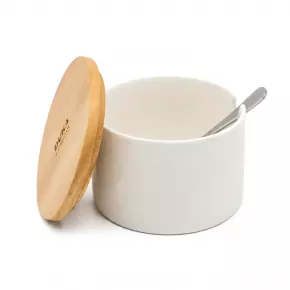 Захарница с капак и лъжица DUKA WAREWOOD, бял