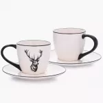 Сет чаши с чинии 2 бр. DUKA HORN 200 мл.