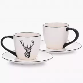 Сет чаши с чинии 2 бр. DUKA HORN 200 мл.