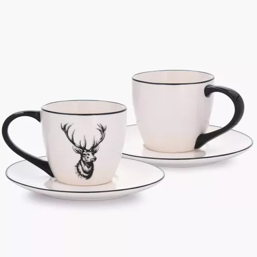 Сет чаши с чинии 2 бр. DUKA HORN 200 мл.