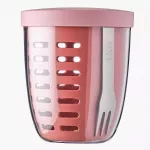 Чаша за плодове и зеленчуци с вилица MEPAL Ellipse pots, розов