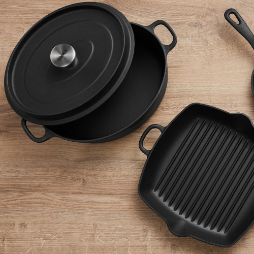 Тенджера овална DUKA BJORN 5000 мл., черен 