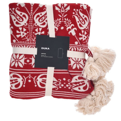 Одеяло DUKA HERITAGE 130x170 см., червен