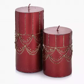 Свещ DUKA FESTLIG 7x10,5 см., червен