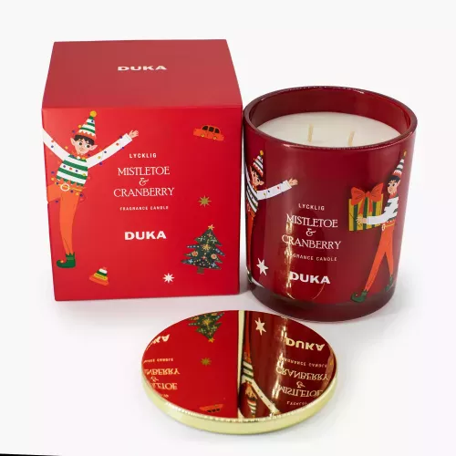 Ароматна свещ DUKA LYCKLIG MISTLETOE & CRANBERRY 8,8x10,8 см.