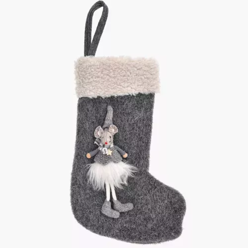 Коледен чорап DUKA LILLIPUT 34 см., сив