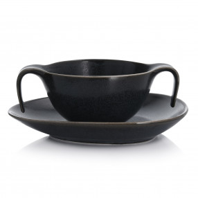 Купа с чиния DUKA TIME DARK 450 мл., черен