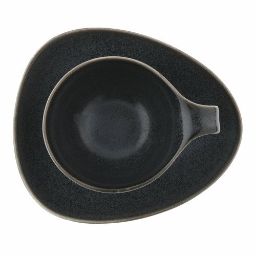 Чаша с чиния DUKA TIME DARK 150 мл., черен