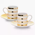 Сет чаши с чинии 2 бр. DUKA GOLD 100 мл.