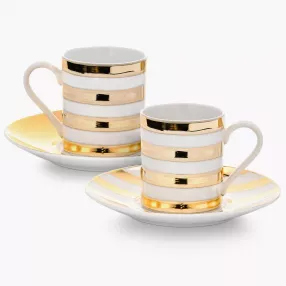 Сет чаши с чинии 2 бр. DUKA GOLD 100 мл.