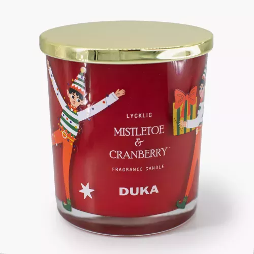 Ароматна свещ DUKA LYCKLIG MISTLETOE & CRANBERRY 8,8x10,8 см.