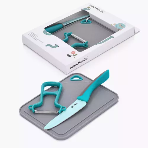 Детски сет за готвене 3 части DUKA MINI, тюркоаз